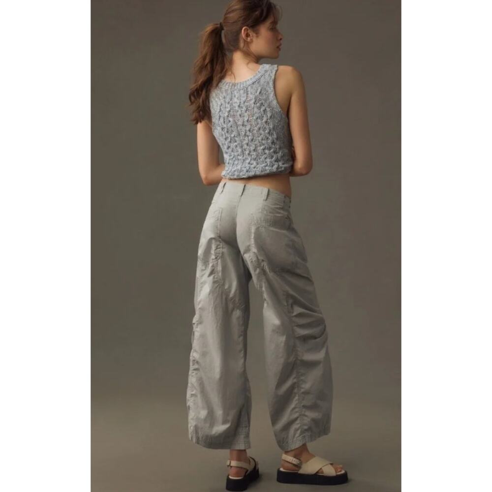 Pilcro Wide-Leg Cargo Pants in Light Gray - Picture 10 of 11